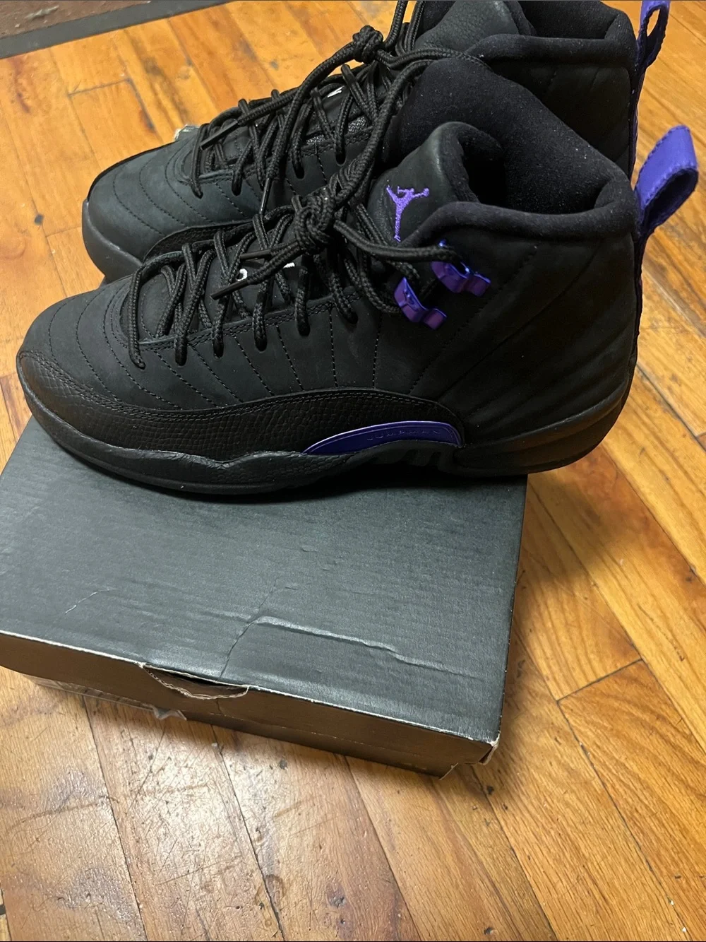 Jordan Men’s Black & Purple High-Top Sneakers